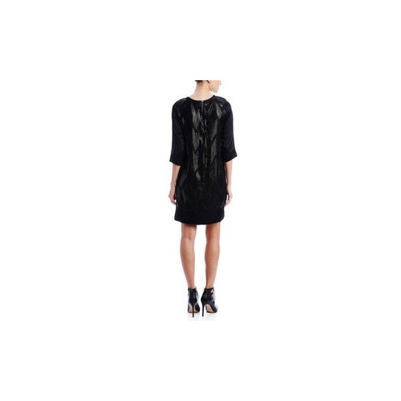 New Womens 4 NWT $449 Sequin Silk Dress Black L'AGENCE Sleeves Chevron Zig Zag - Picture 6 of 12